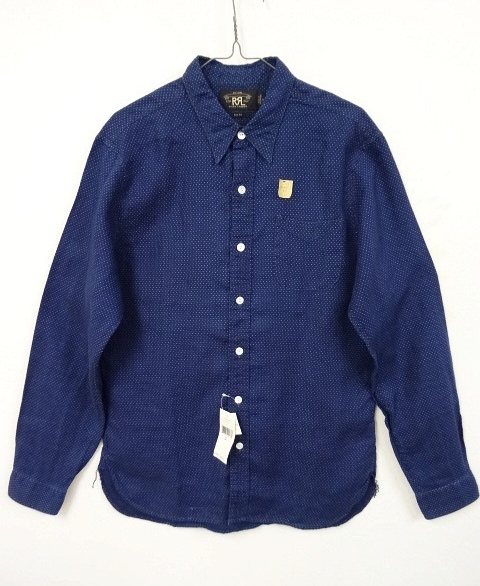 画像: RRL リネン ポルカドット SLIM FIT 長袖シャツ インディゴ (NEW) 「L/S Shirt」 入荷しました。