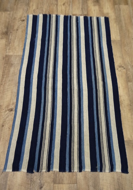 画像: アフリカン インディゴ ファブリック ラージサイズ INDIGO STRIPE (ANTIQUE) 「Antique Goods」 入荷しました。