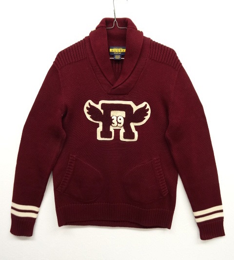 画像: RUGBY ショールカラー コットン ニット BURGUNDY (DEADSTOCK) 「Knit」 入荷しました。