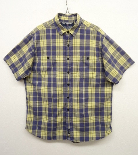 画像: 90'S POLO SPORT リネンコットン 半袖シャツ チェック柄 (VINTAGE) 「S/S Shirt」 入荷しました。