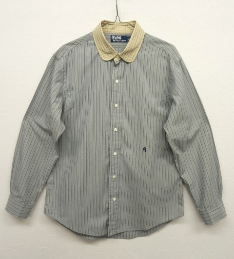 画像: RALPH LAUREN ラウンドカラー ストライプシャツ (USED) 「L/S Shirt」 入荷しました。