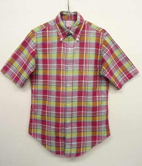画像: 90'S BROOKS BROTHERS ボタンダウン 半袖シャツ チェック柄 USA製 (VINTAGE) 「S/S Shirt」 入荷しました。