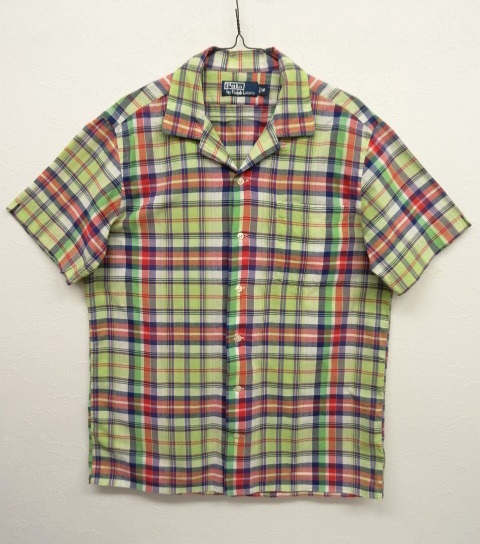 画像: 90'S RALPH LAUREN オープンカラー 半袖ボックスシャツ チェック柄 (VINTAGE) 「S/S Shirt」 入荷しました。