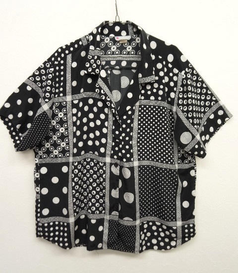 画像: 90'S NATIONAL オープンカラー 半袖シャツ BLACK/WHITE USA製 (VINTAGE) 「S/S Shirt」 入荷しました。