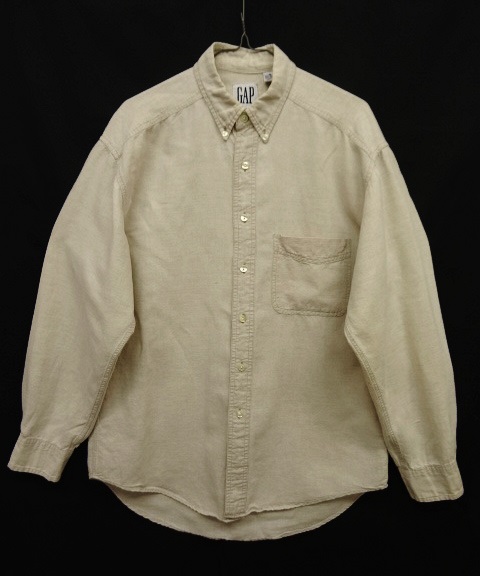 画像: 90'S GAP ボタンダウン リネン 長袖シャツ (VINTAGE) 「L/S Shirt」 入荷しました。