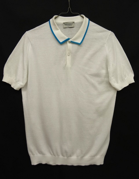 画像: JOHN SMEDLEY 半袖 ポロシャツ ホワイト/ブルー イギリス製 (USED) 「S/S Polo」 入荷しました。