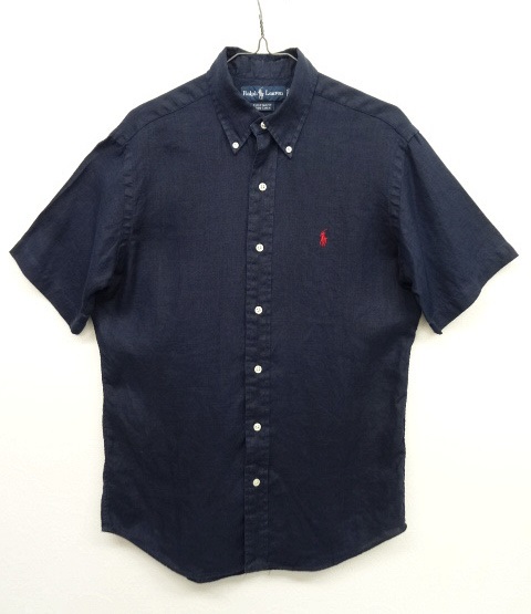 画像: RALPH LAUREN リネン 半袖シャツ ネイビー (USED) 「S/S Shirt」 入荷しました。