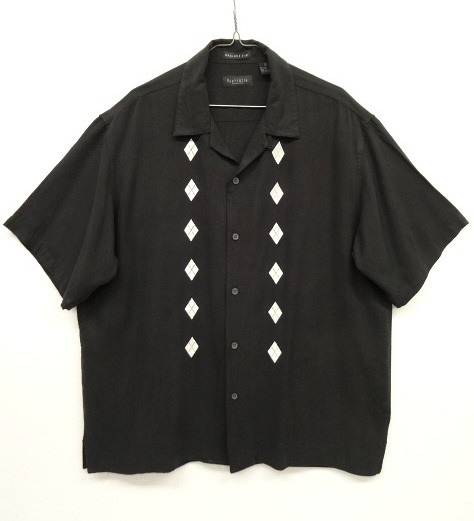 画像: VAN HEUSEN シルク 半袖 オープンカラーシャツ ブラック/アーガイル刺繍 (VINTAGE) 「S/S Shirt」 入荷しました。