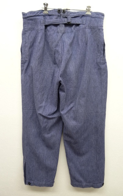 画像: 50'S スイス軍 シンチバック デニムパンツ 初期モデル ブルー L (VINTAGE) 「Bottoms」 入荷しました。