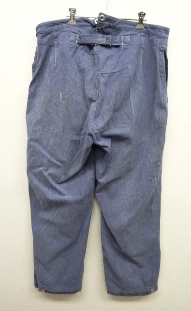 画像: 50'S スイス軍 シンチバック デニムパンツ 初期モデル ブルー L (VINTAGE) 「Bottoms」 入荷しました。