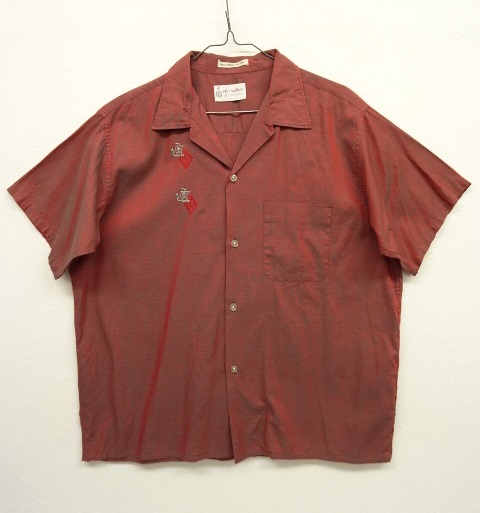 画像: 60'S ely walker 半袖 ギャバジン オープンカラーシャツ 刺繍入り (VINTAGE) 「S/S Shirt」 入荷しました。