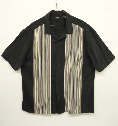 画像: AXIS シルク オープンカラー 半袖シャツ ブラック/ストライプ (VINTAGE) 「S/S Shirt」 入荷しました。