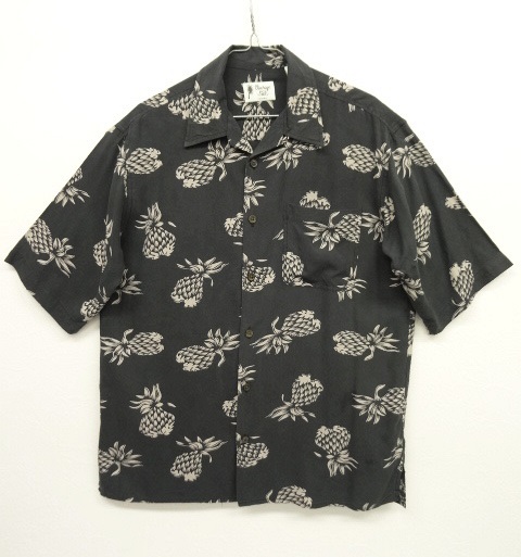画像: VINTAGE SILK シルク オープンカラー 半袖シャツ チャコール/パイナップル柄 (VINTAGE) 「S/S Shirt」 入荷しました。