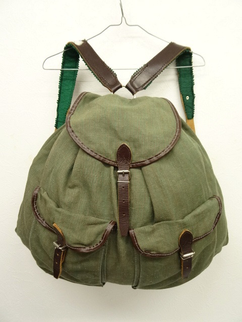 画像: 70'S ユーロミリタリー キャンバス/レザー バックパック (VINTAGE) 「Bag」 入荷しました。