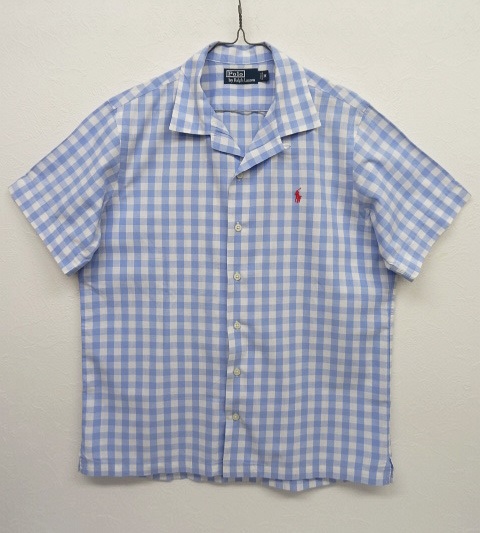 画像: 90'S RALPH LAUREN コットン オープンカラー 半袖シャツ チェック柄 (VINTAGE) 「S/S Shirt」 入荷しました。