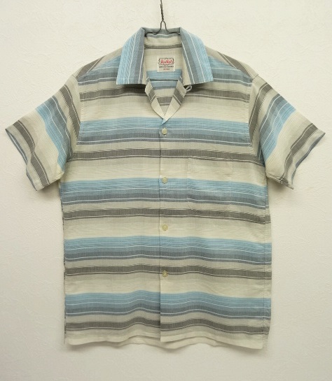 画像: 60'S TRUVAL 半袖 オープンカラーシャツ ボーダー柄 (VINTAGE) 「S/S Shirt」 入荷しました。