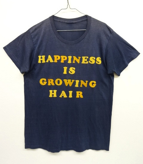 画像: 80'S UNKNOWN 綿ポリ フロッキープリント Tシャツ ネイビー (VINTAGE) 「T-Shirt」 入荷しました。