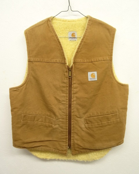 画像: CARHARTT 裏地ボア付き ダックベスト ブラウン (VINTAGE) 「No Sleeve」 入荷しました。