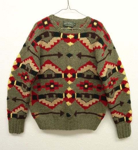 画像: 90'S POLO COUNTRY ネイティブ柄 ハンドニット セーター (VINTAGE) 「Knit」 入荷しました。
