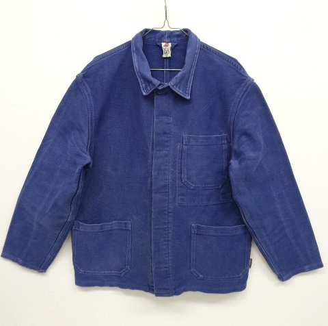 画像: フレンチ ワーク モールスキン カバーオール ジャケット インディゴ (VINTAGE) 「Jacket」 入荷しました。