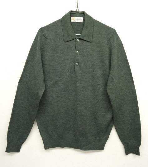 画像: JOHN SMEDLEY 旧タグ ウール 長袖 ポロシャツ OLIVE イギリス製 (USED) 「Knit」 入荷しました。