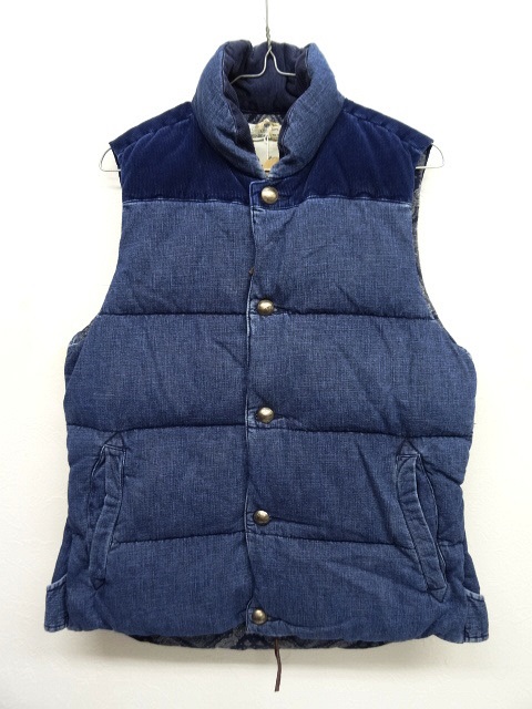 画像: Remi Relief コーデュロイ切替 デニム ダウンベスト USED BLUE (NEW) 「No Sleeve」 入荷しました。