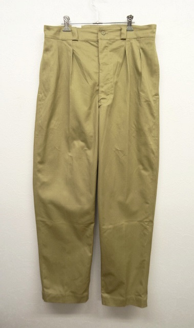 画像: 60'S フランス軍 ツープリーツ チノパンツ (DEADSTOCK) 「Bottoms」 入荷しました。