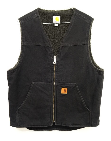画像: CARHARTT 裏地ボア付き ダックベスト ブラック (VINTAGE) 「No Sleeve」 入荷しました。