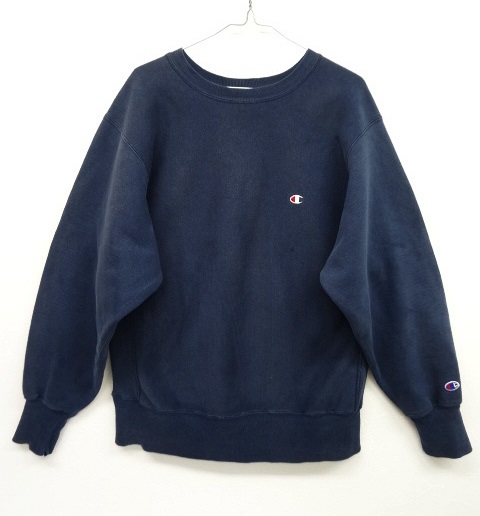 画像: 90'S CHAMPION 刺繍タグ 無地 リバースウィーブ NAVY USA製 (VINTAGE) 「Sweat Shirt」 入荷しました。