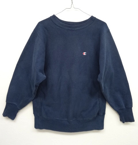 画像: 90'S CHAMPION 刺繍タグ 無地 リバースウィーブ NAVY USA製 (VINTAGE) 「Sweat Shirt」 入荷しました。