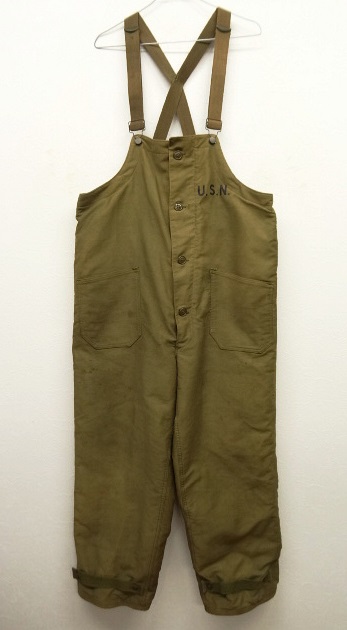 画像: 40'S アメリカ軍 US NAVY N-1 デッキトラウザーズ オーバーオール KHAKI (VINTAGE) 「Bottoms」 入荷しました。