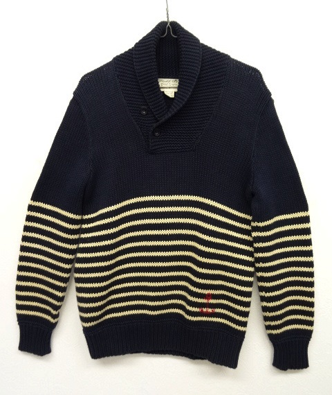 画像: RRL イカリ刺繍入り ショールカラー ボーダーニット (USED) 「Knit」 入荷しました。