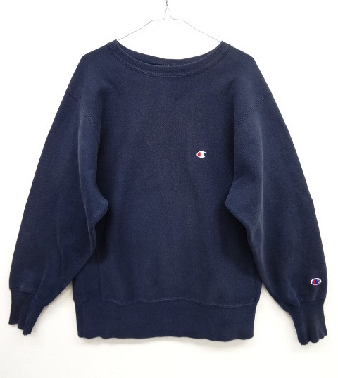 画像: 90'S CHAMPION 刺繍タグ リバースウィーブ 無地 ネイビー USA製 (VINTAGE) 「Sweat Shirt」 入荷しました。