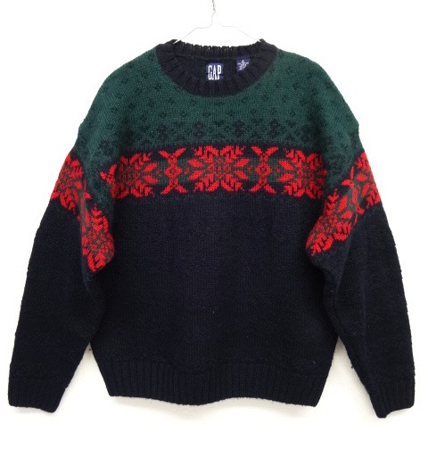 画像: 90'S GAP クルーネック ニット スノーフレーク柄 (VINTAGE) 「Knit」 入荷しました。