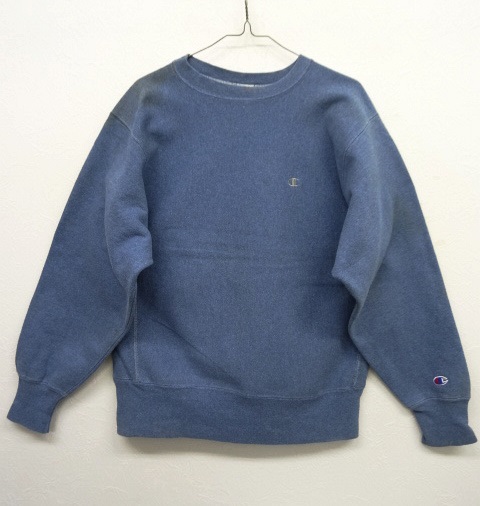 画像: 90'S CHAMPION 刺繍タグ リバースウィーブ 無地 杢ブルー USA製 (VINTAGE) 「Sweat Shirt」 入荷しました。