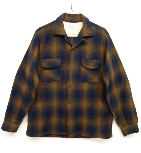 画像: 60'S SUPRE-MACY オープンカラー ウールシャツ オンブレチェック柄 (VINTAGE) 「L/S Shirt」 入荷しました。