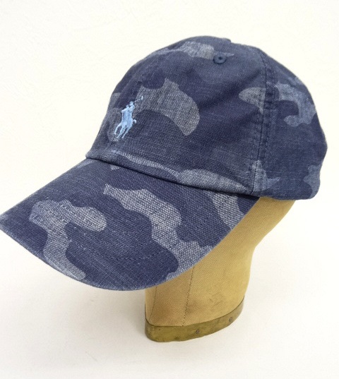 画像: RALPH LAUREN ロゴ刺繍 ベースボールキャップ INDIGO CAMO (NEW) 「Cap」 入荷しました。