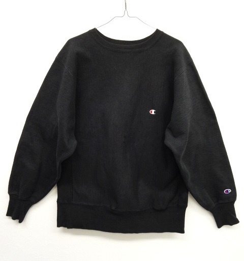 画像: 90'S CHAMPION 刺繍タグ リバースウィーブ 無地 ブラック USA製 (VINTAGE) 「Sweat Shirt」 入荷しました。