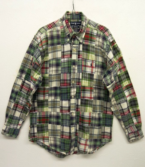 画像: 90'S RALPH LAUREN マドラスチェック パッチワーク BDシャツ (VINTAGE) 「L/S Shirt」 入荷しました。