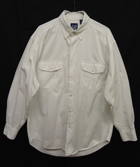 画像: 90'S GAP オールドタグ フラップ付きポケット BDシャツ WHITE (VINTAGE) 「L/S Shirt」 入荷しました。