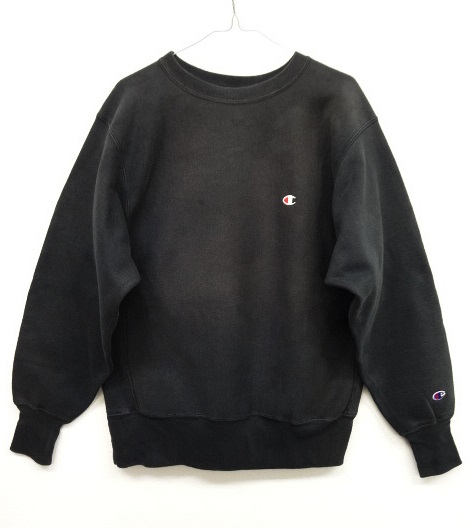 画像: 90'S CHAMPION 刺繍タグ リバースウィーブ 無地 ブラック USA製 (VINTAGE) 「Sweat Shirt」 入荷しました。