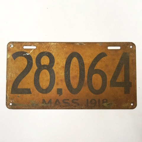 画像: 1918年 MASSACHUSETTS州 ナンバープレート (ANTIQUE) 「Antique Goods」 入荷しました。