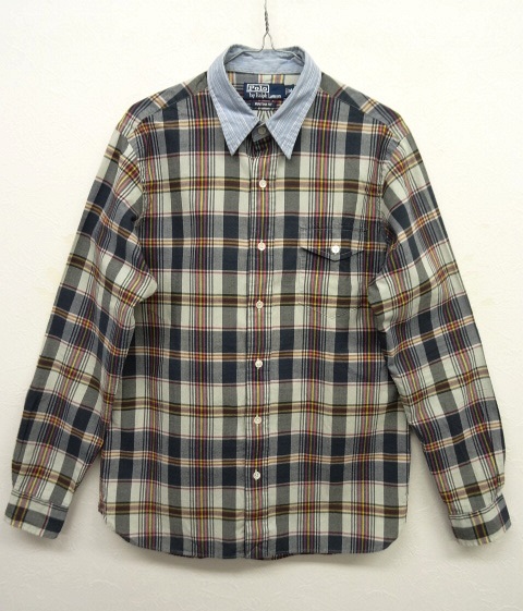 画像: RALPH LAUREN マチ付き マドラスチェック ワークシャツ (USED) 「L/S Shirt」 入荷しました。