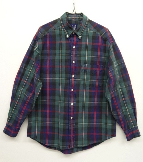 画像: 90'S GAP オールドタグ BDシャツ チェック柄 (VINTAGE) 「L/S Shirt」 入荷しました。