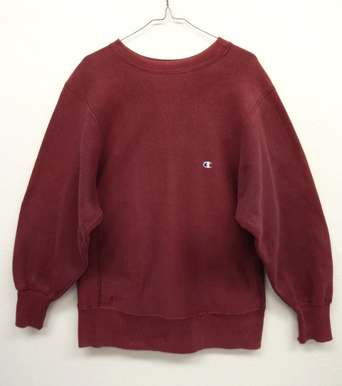 画像: 90'S CHAMPION 刺繍タグ リバースウィーブ 無地 バーガンディ USA製 (VINTAGE) 「Sweat Shirt」 入荷しました。