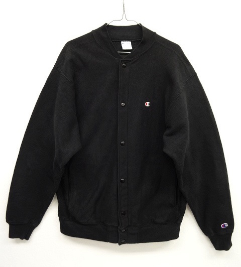 画像: 90'S CHAMPION 刺繍タグ リバースウィーブ スナップボタン カーディガン ブラック USA製 (VINTAGE) 「Sweat Shirt」 入荷しました。