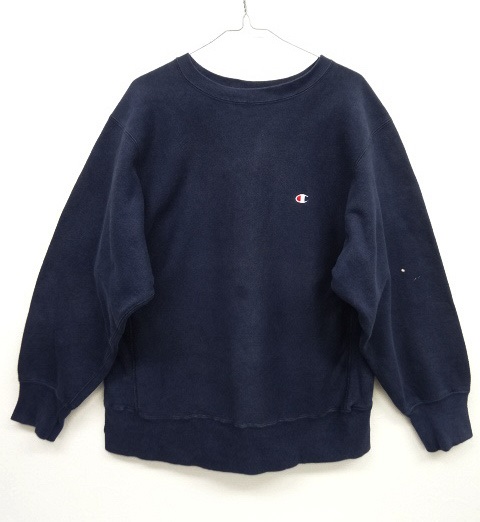 画像: 90'S CHAMPION 刺繍タグ リバースウィーブ 無地 ネイビー USA製 (VINTAGE) 「Sweat Shirt」 入荷しました。