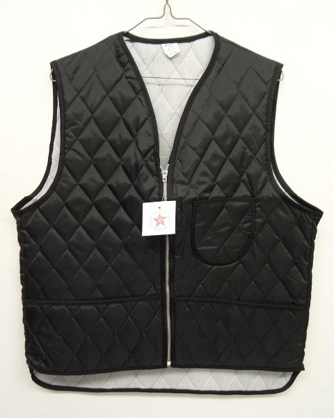 画像: 90'S UNKNOWN Vネック キルティングベスト ブラック USA製 (DEADSTOCK) 「No Sleeve」 入荷しました。