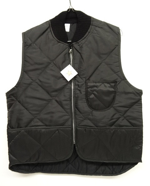 画像: 90'S UNKNOWN リブ付き キルティングベスト ブラック USA製 (DEADSTOCK) 「No Sleeve」 入荷しました。
