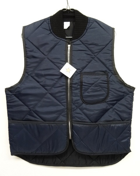画像: 90'S UNKNOWN リブ付き キルティングベスト ネイビー USA製 (DEADSTOCK) 「No Sleeve」 入荷しました。